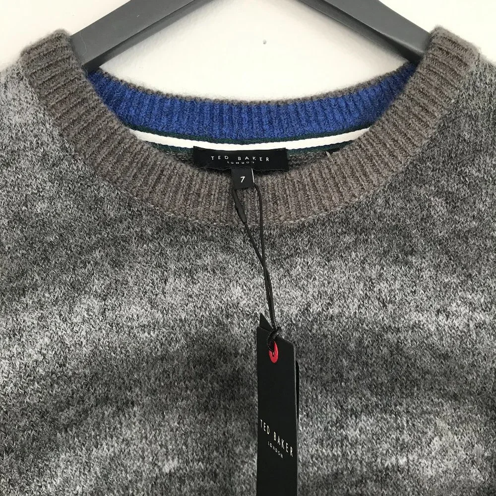 Ted Baker Abulti Stripe Regular Fit Crewneck Sweater - Picture 1 of 4